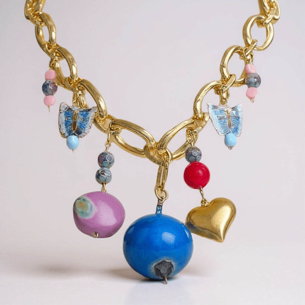 1 of 1 Ball and Chain Mega Charm Gold Necklace -
