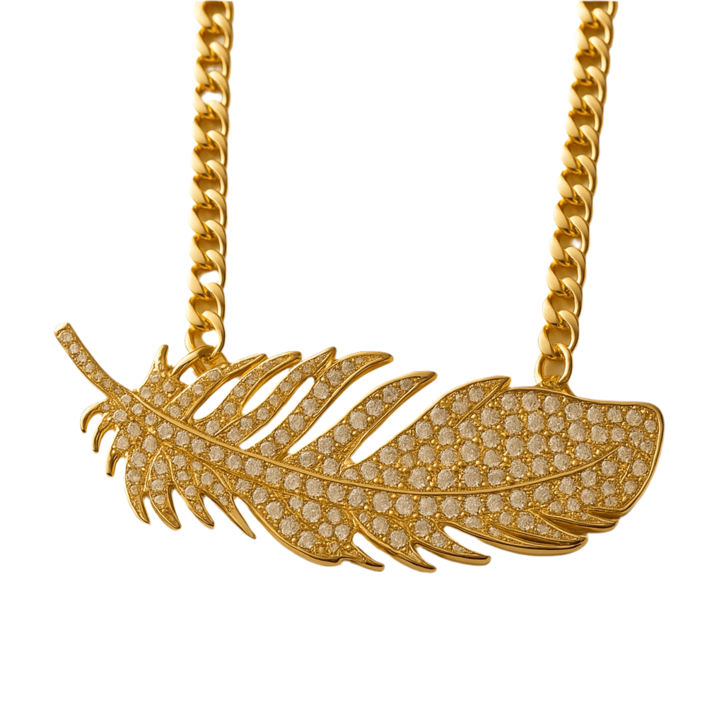 1 of 1 Gold Plated Leaf Statement Necklace -
