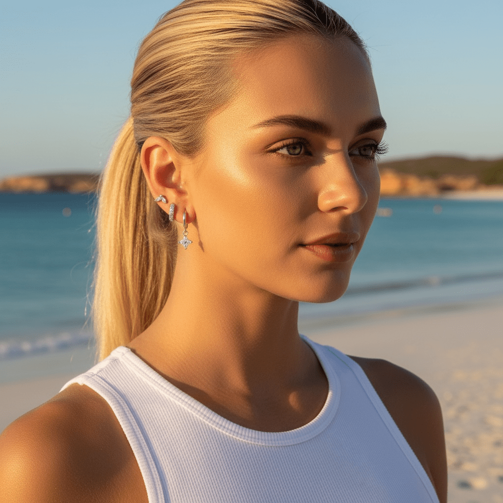 3 Piece Earrings Silver or Gold Set (more colours) -
