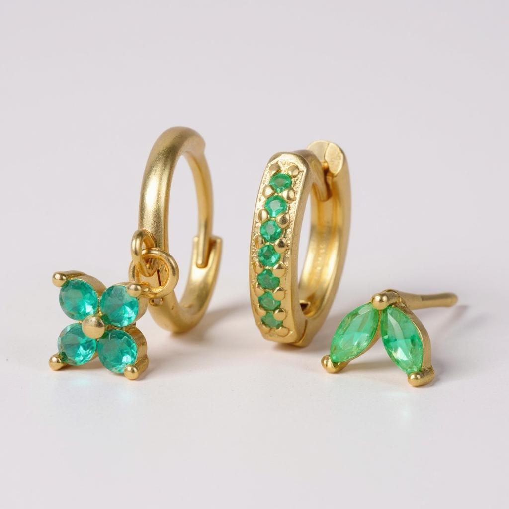 3 Piece Earrings Silver or Gold Set (more colours)