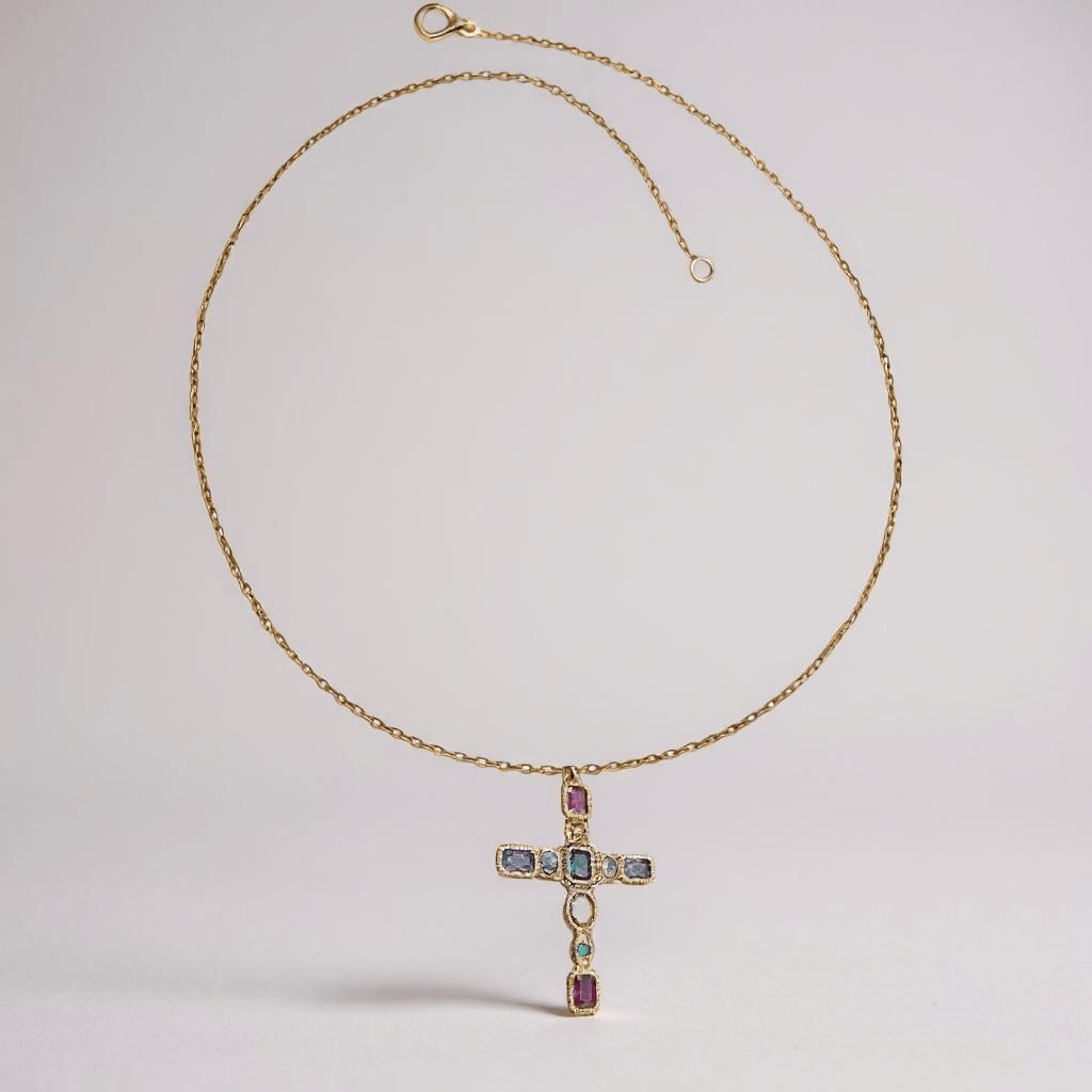 Alta Moda Gold Plated Cross Necklace - Necklace