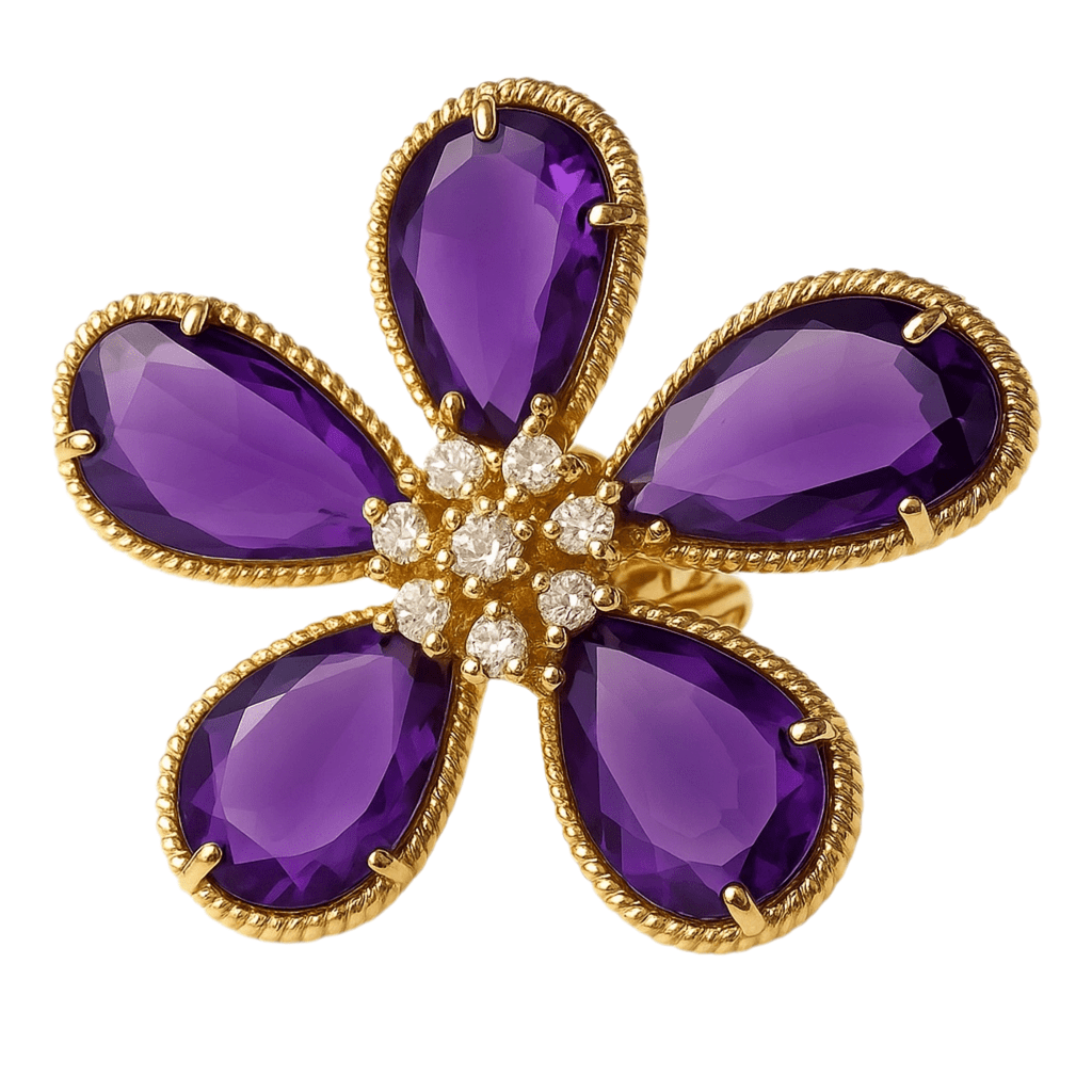 Ballroom Blitz Adjustable Gold and Purple Ring - Ring
