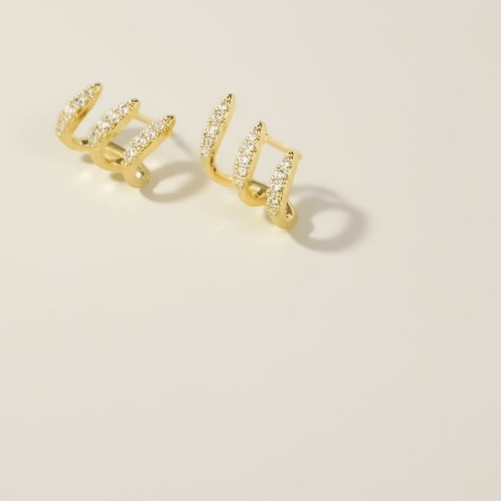 Claw Rhinestones Earrings (Silver or Gold) -