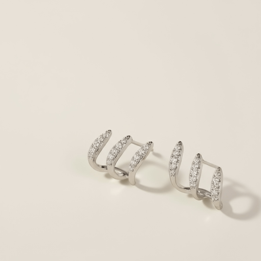 Claw Rhinestones Earrings (Silver or Gold) -