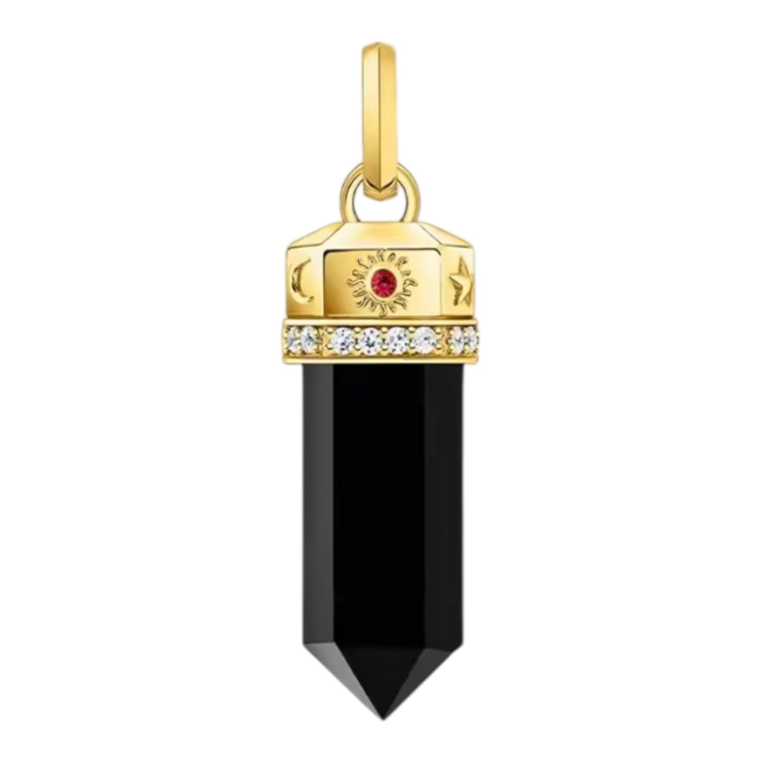 Cosmic Black Onyx and Gold Talisman Tarot Necklace - Necklace