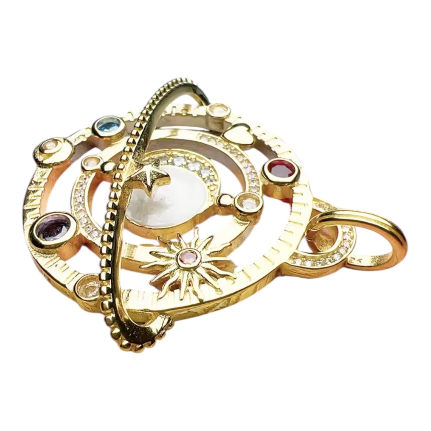 Cosmic Orbit Tarot 18k Gold Plated Pendant Necklace - Necklace