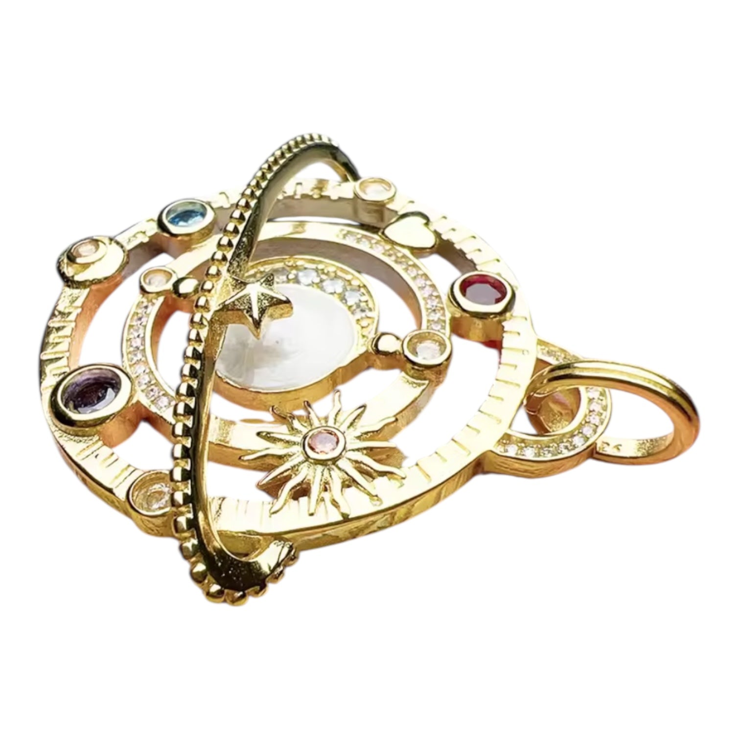 Cosmic Orbit Tarot 18k Gold Plated Pendant Necklace - Necklace