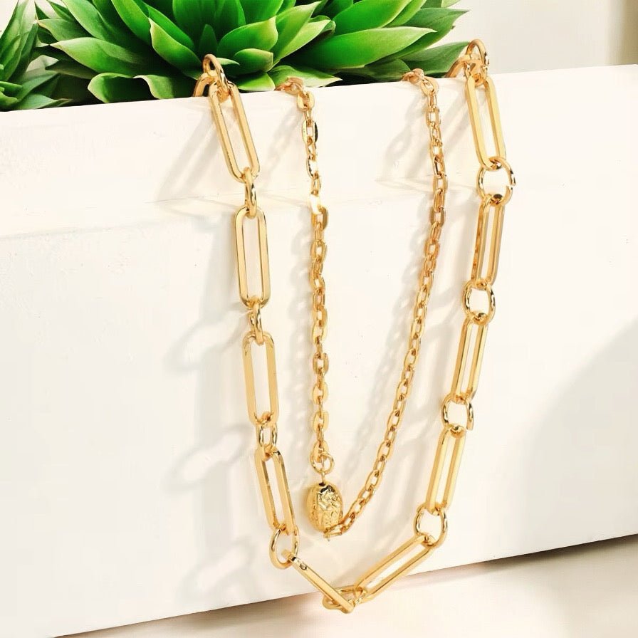 Double Lucky Gold Plated Necklace - Necklace