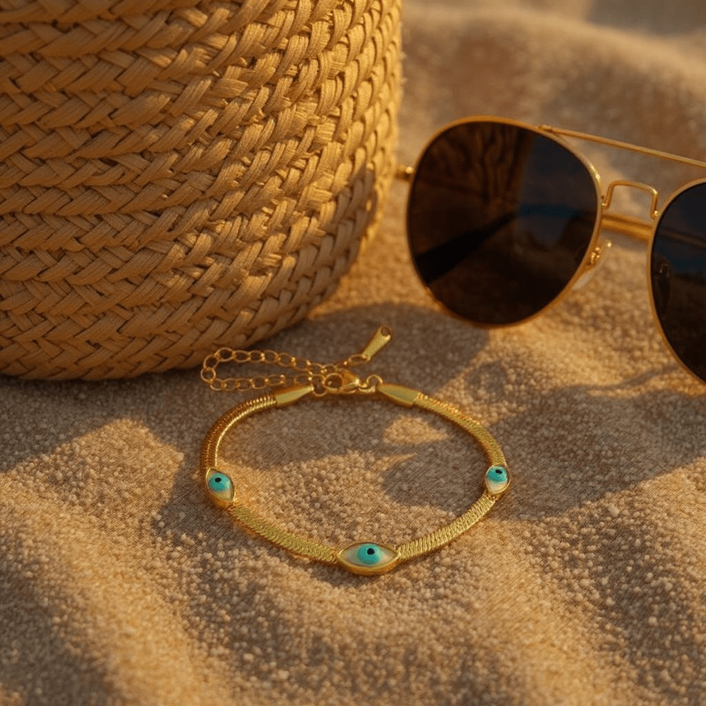 Evil Eye 18k Gold Plated Bracelet -