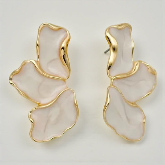 Flora Shell and Gold Earrings - earrings