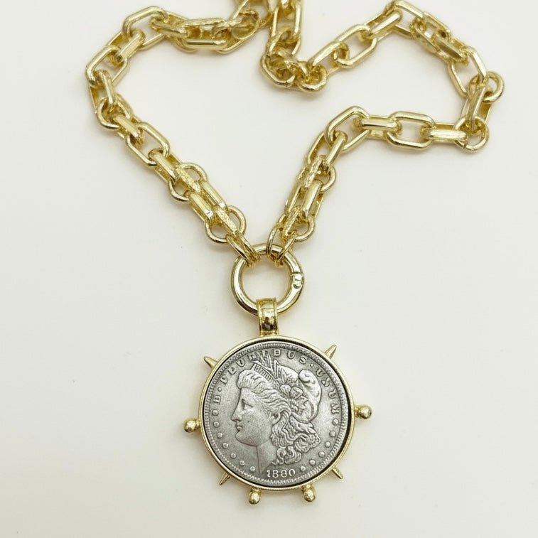 God Save the Queen Coin Gold Chain Statement Necklace -