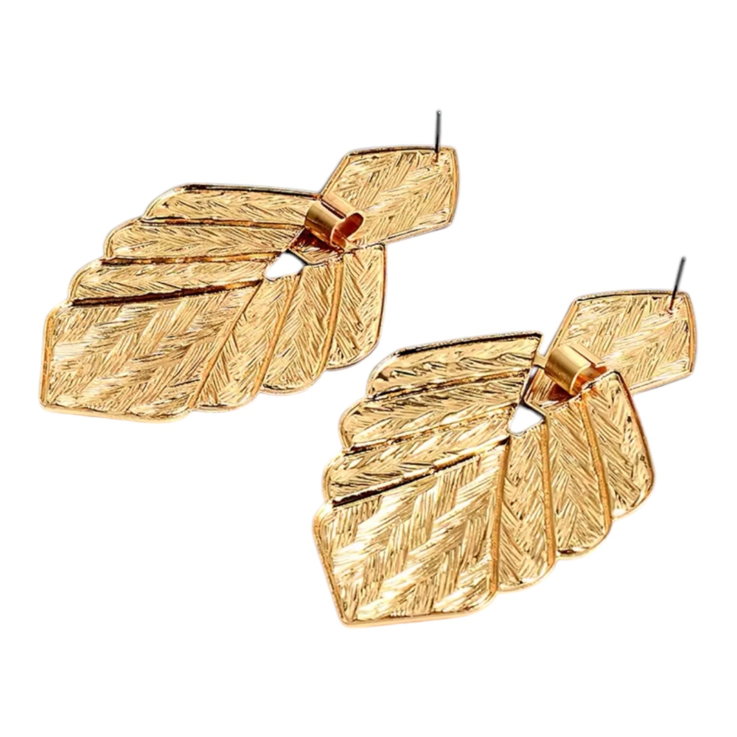 Gold Leaf Statement Earrings - earrings