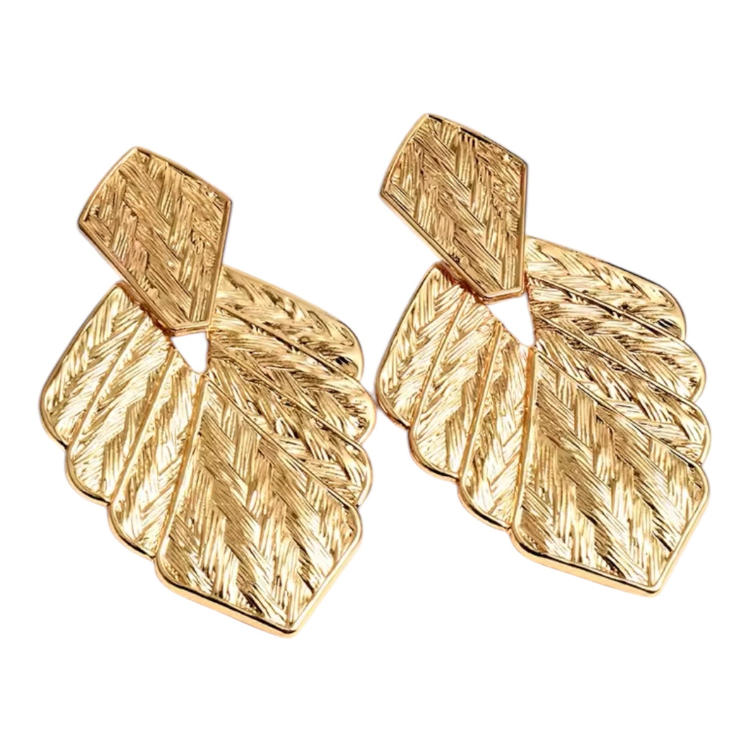 Gold Leaf Statement Earrings - earrings