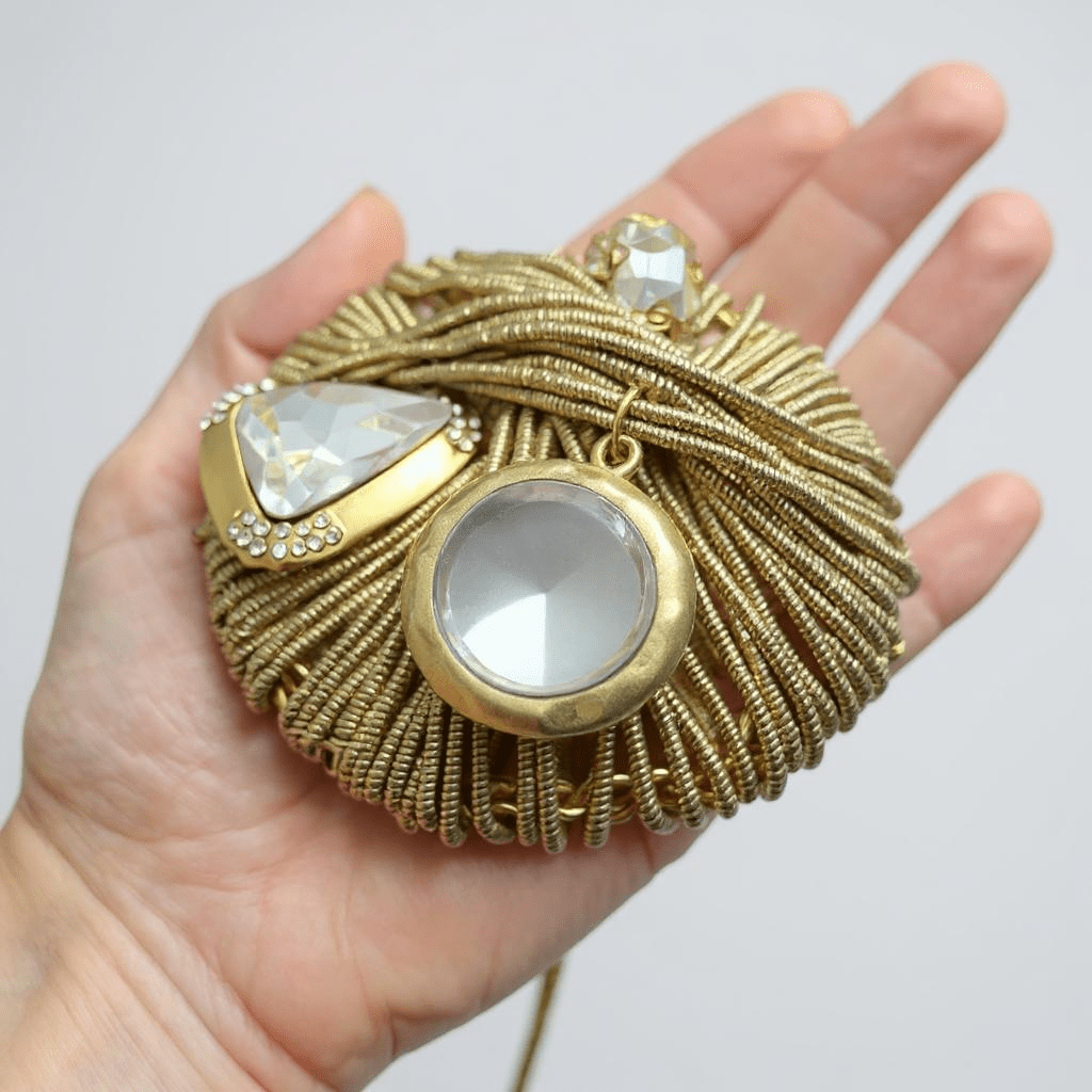 Gold Lurex Vintage Bespoke Necklace -