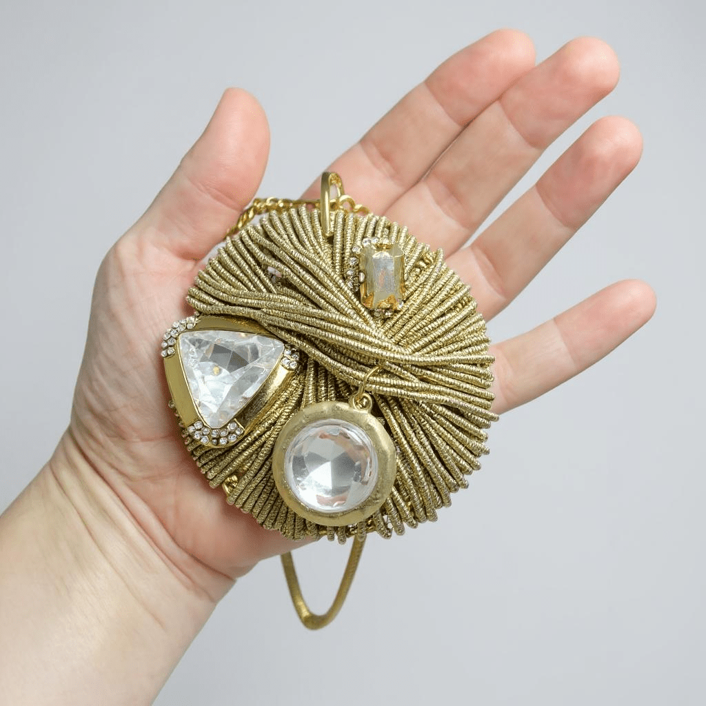Gold Lurex Vintage Bespoke Necklace -