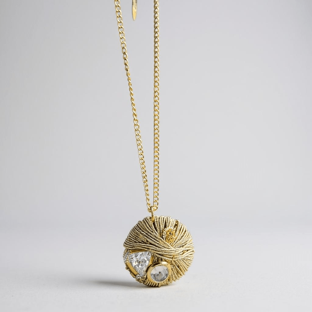 Gold Lurex Vintage Bespoke Necklace -