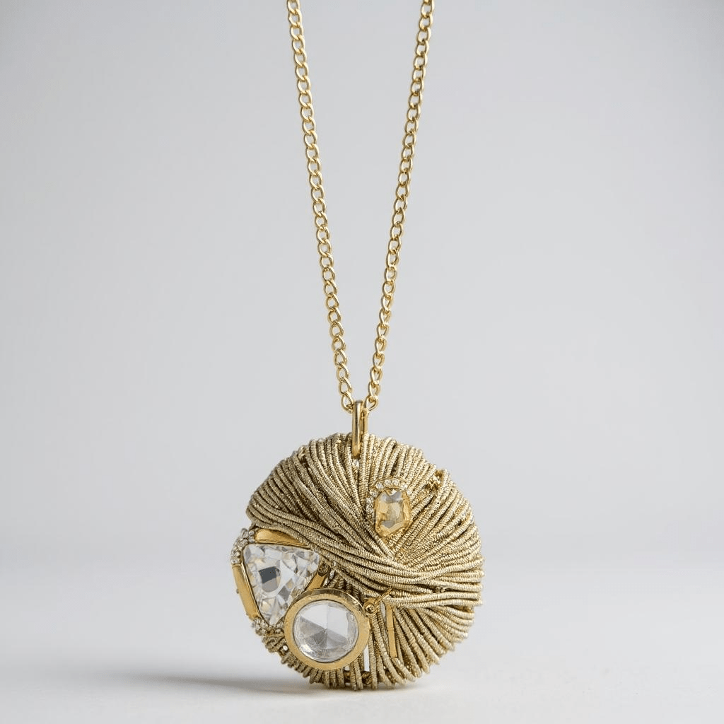 Gold Lurex Vintage Bespoke Necklace -