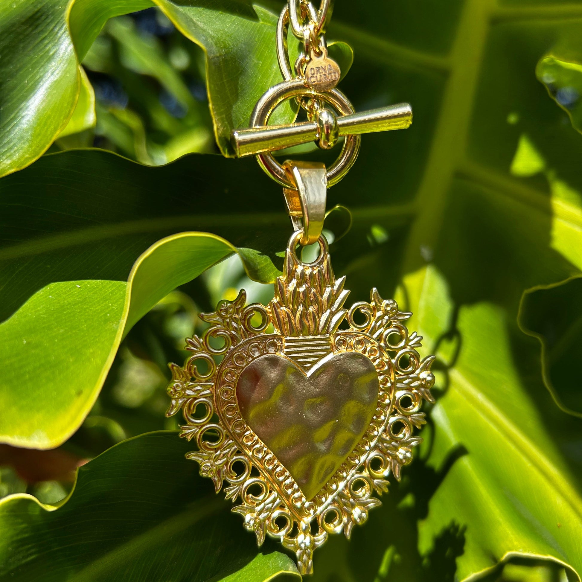 Golden Years Filigree Heart Necklace - Necklace