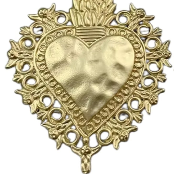 Golden Years Filigree Heart Necklace - Necklace