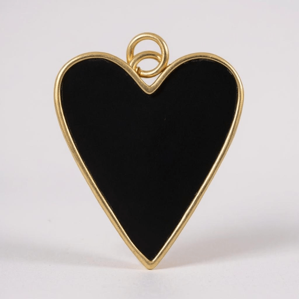 Heart of Glass Black or White Charm - Charm