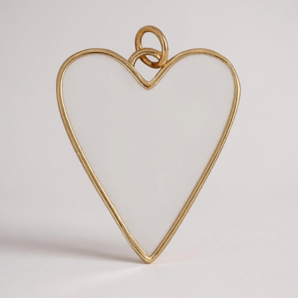 Heart of Glass Black or White Charm - Charm