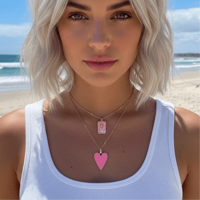 Heart of Glass Neon Pink Charm -