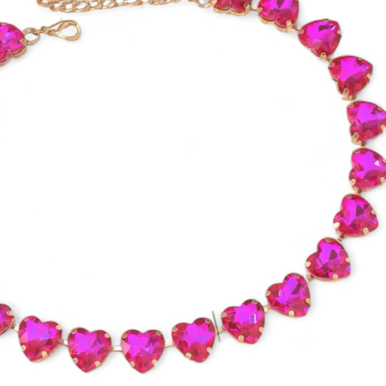 Hearts a Mess Hot Pink Heart Statement Necklace -