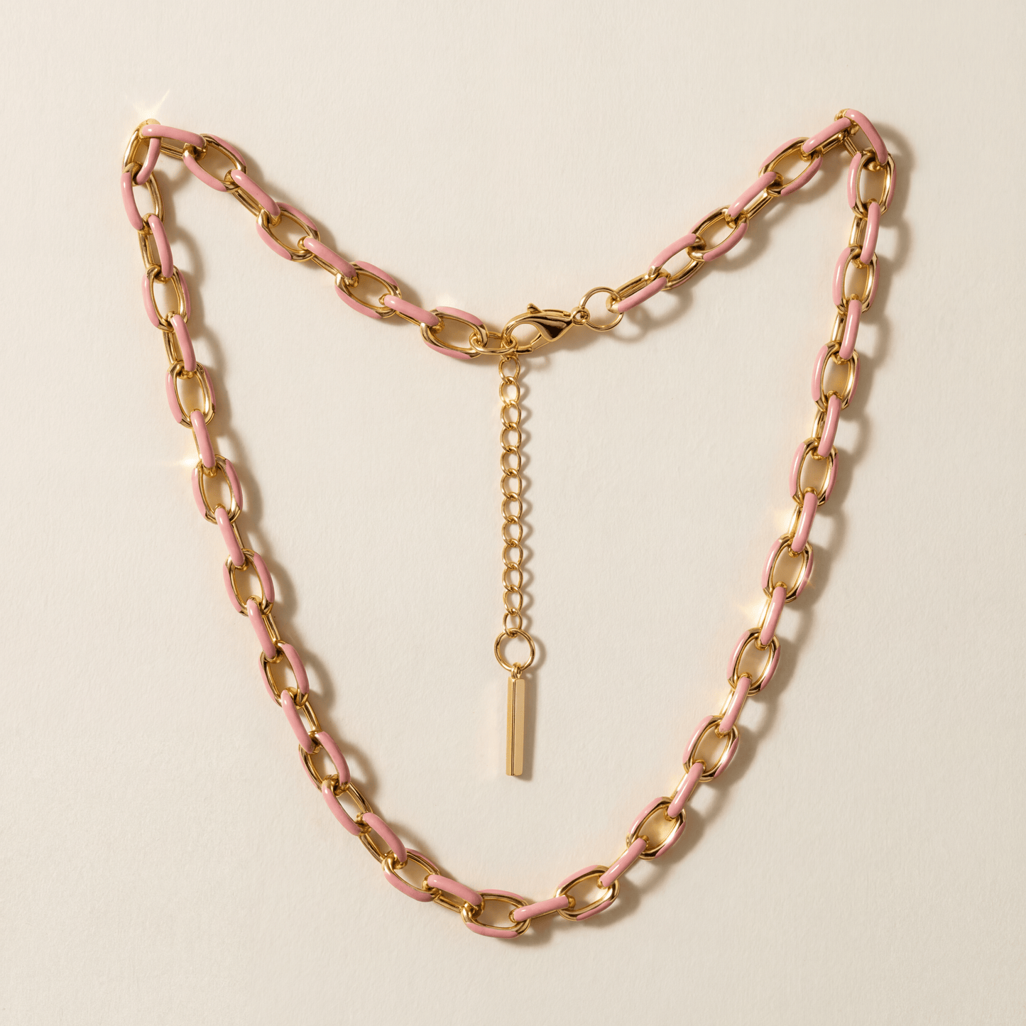 Jolene Enamel and Gold Plated Blush Necklace -