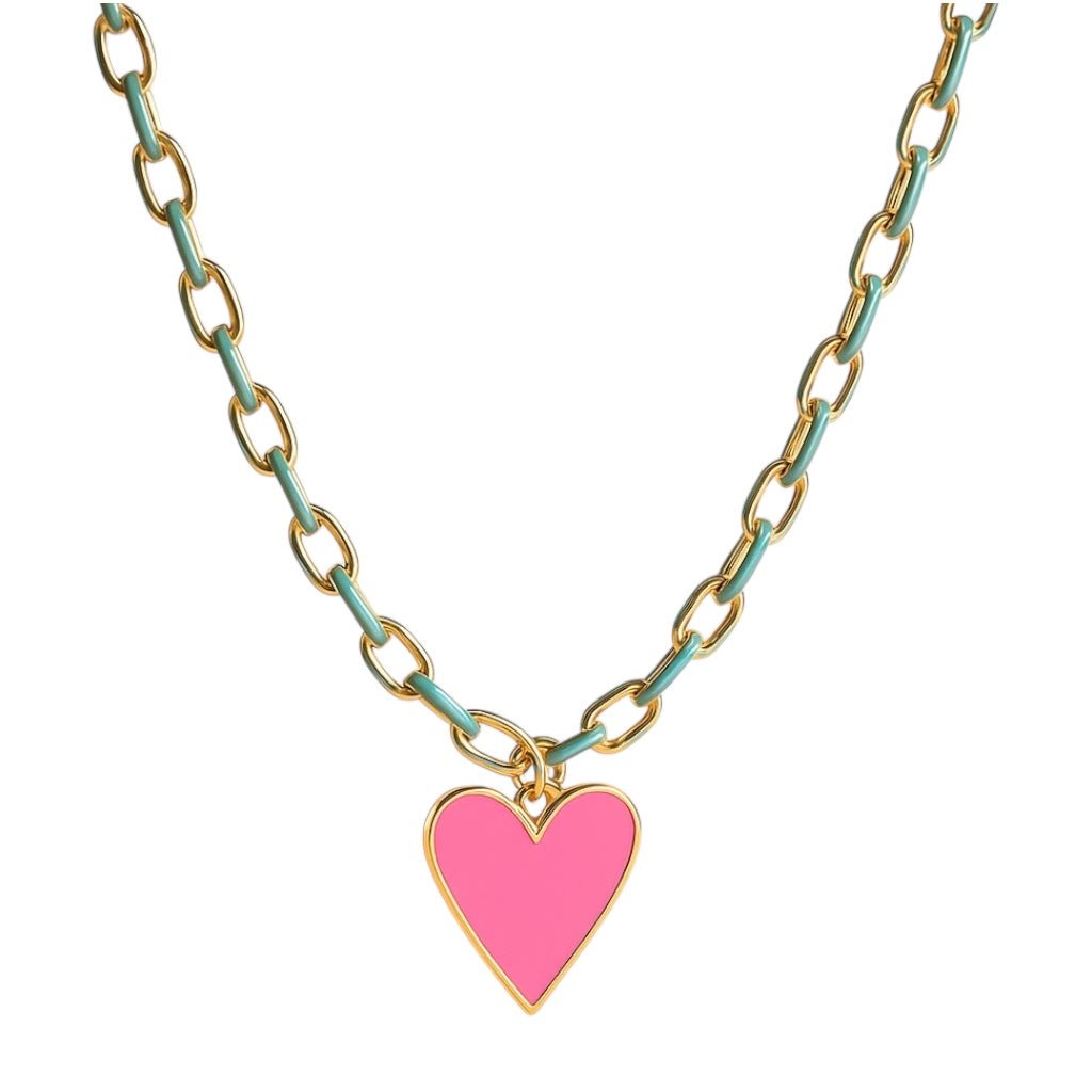 Jolene Enamel and Gold Plated Turquoise Necklace -