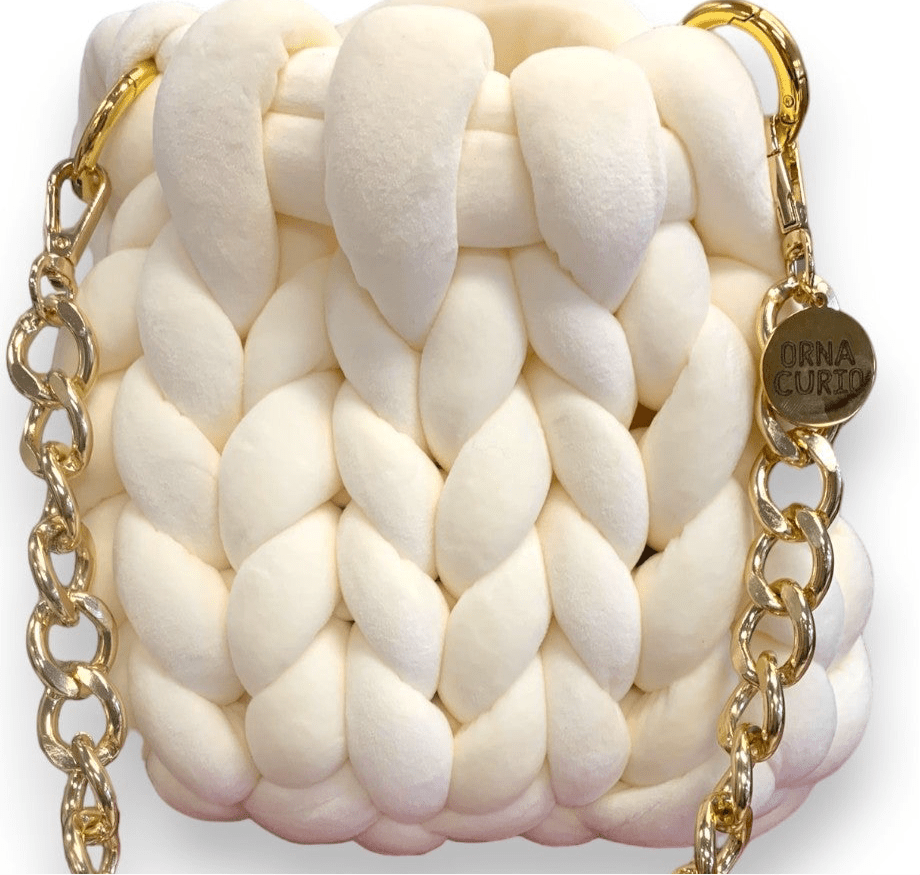Knitted Cross Body / Shoulder Bag Creamy Milk -