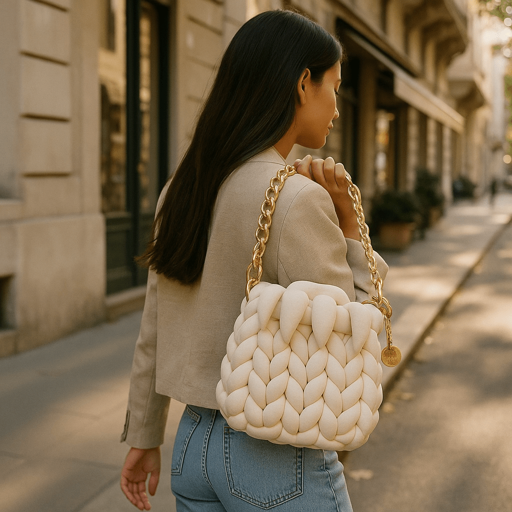 Knitted Cross Body / Shoulder Bag Creamy Milk -