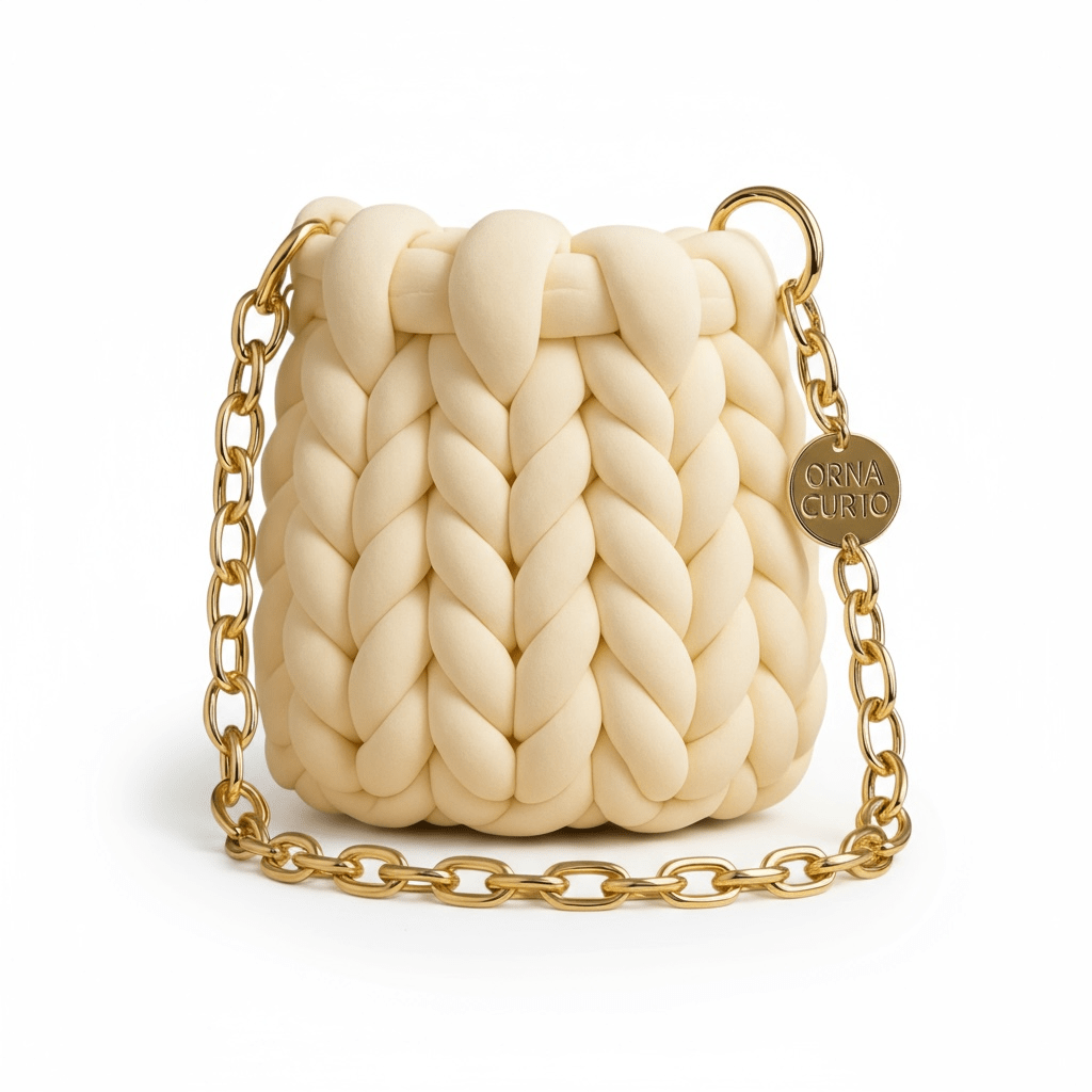 Knitted Cross Body / Shoulder Bag Creamy Milk -