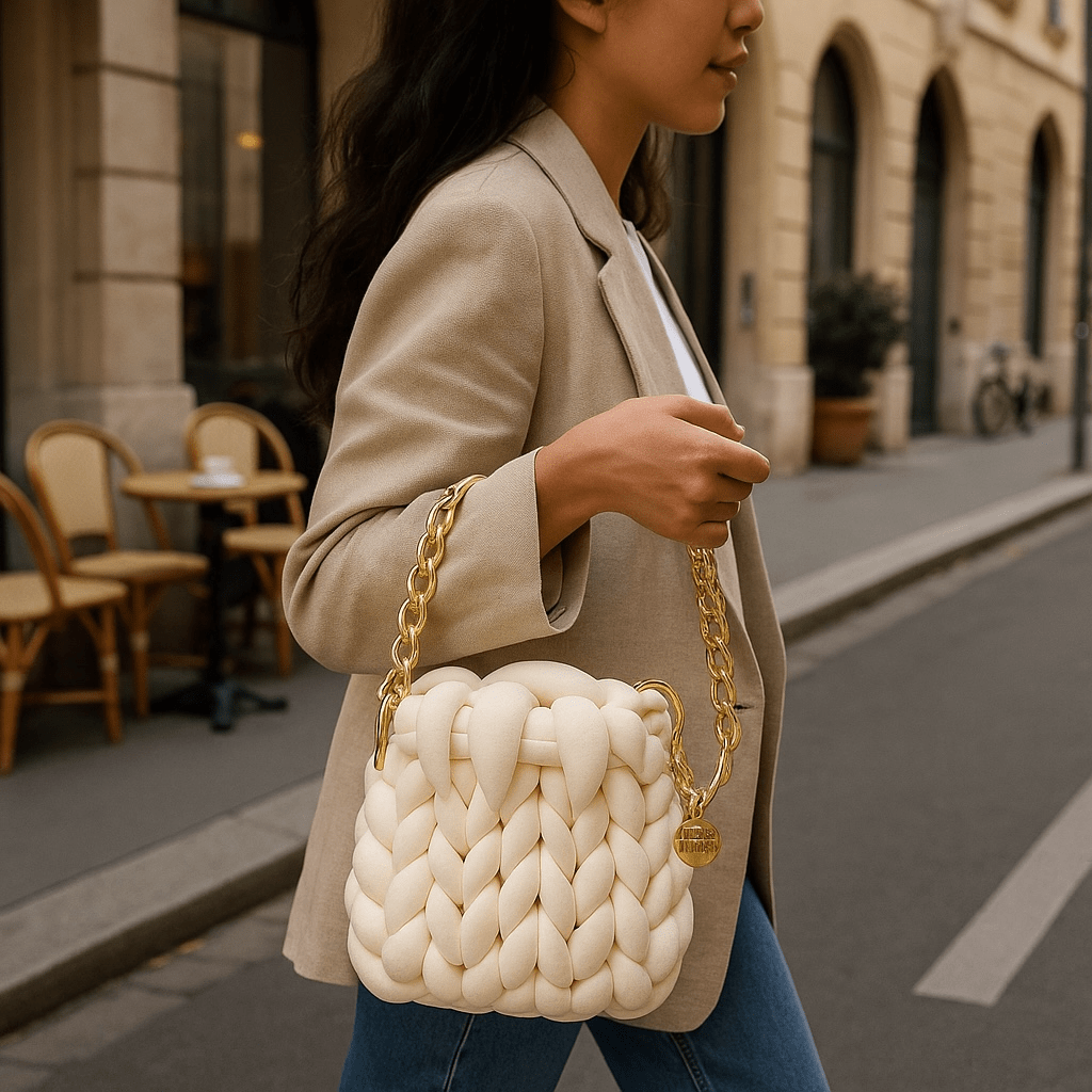 Knitted Cross Body / Shoulder Bag Creamy Milk -