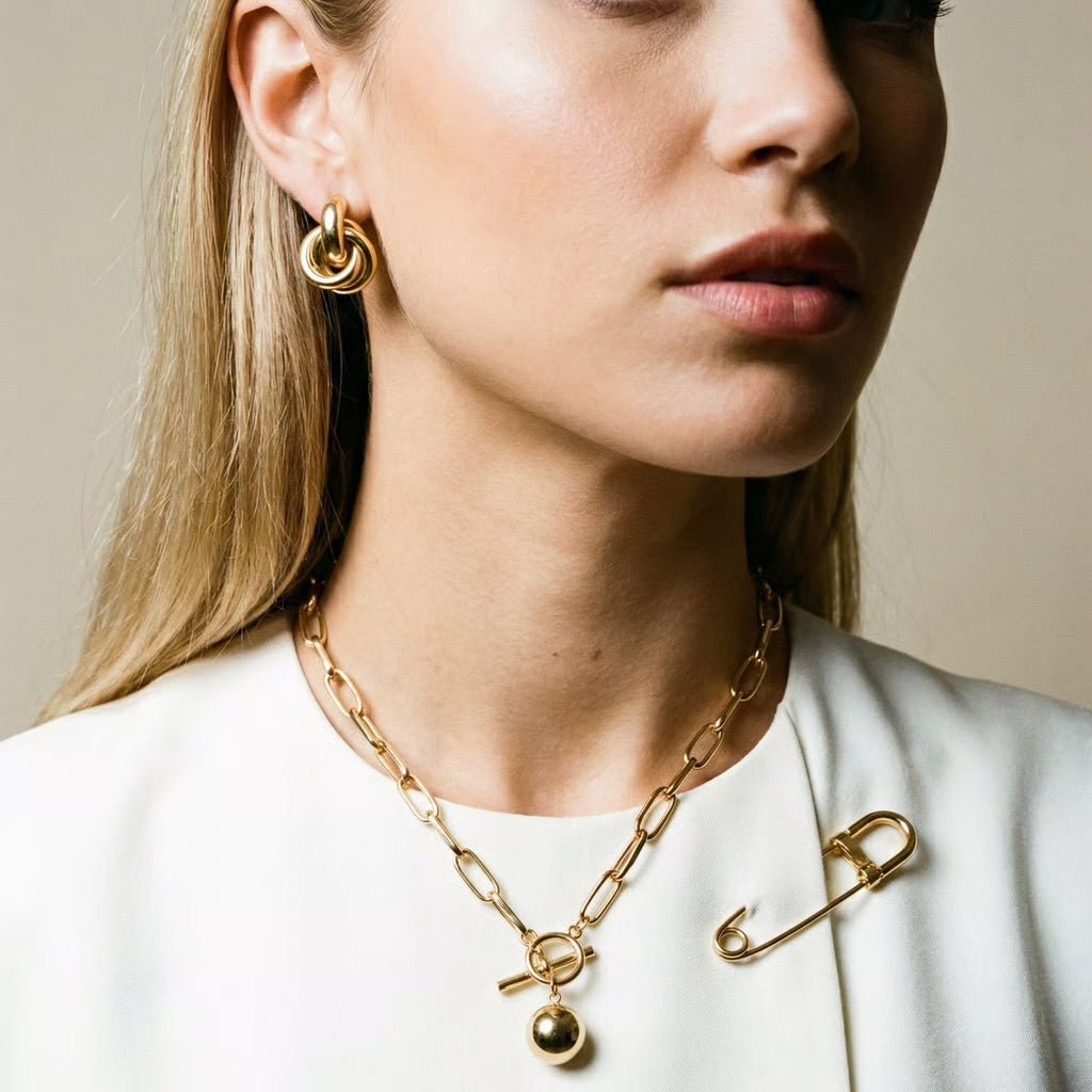 Knot Gold Stud Earrings - earrings