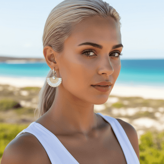 La Bamba Silver and White Earrings - earrings