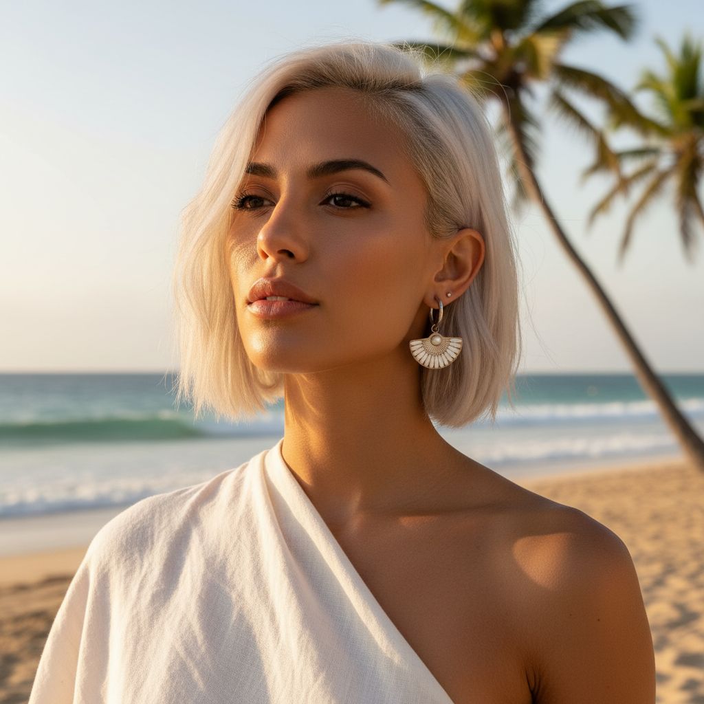 La Bamba Silver and White Earrings - earrings