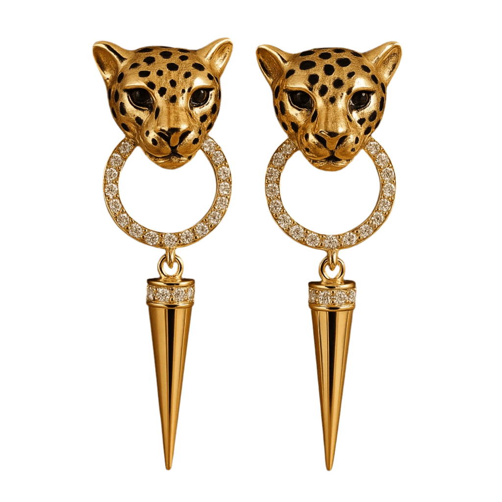 Little Leopard Gold Earrings - earrings