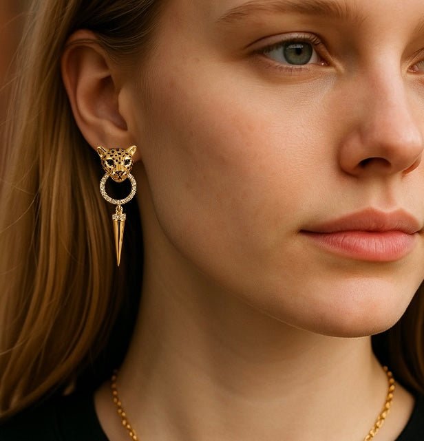 Little Leopard Gold Earrings - earrings