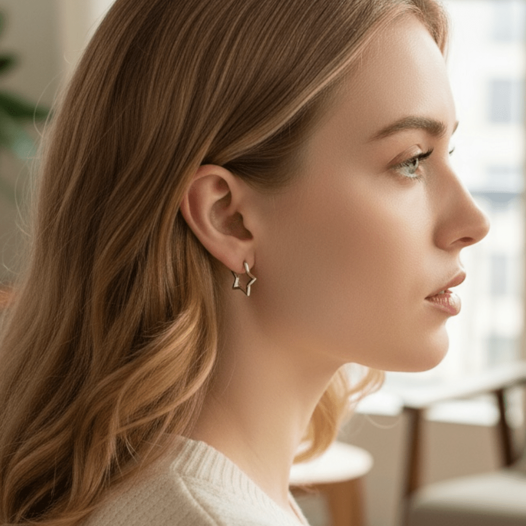 Lucky Star Gold Plated 925 Earrings -