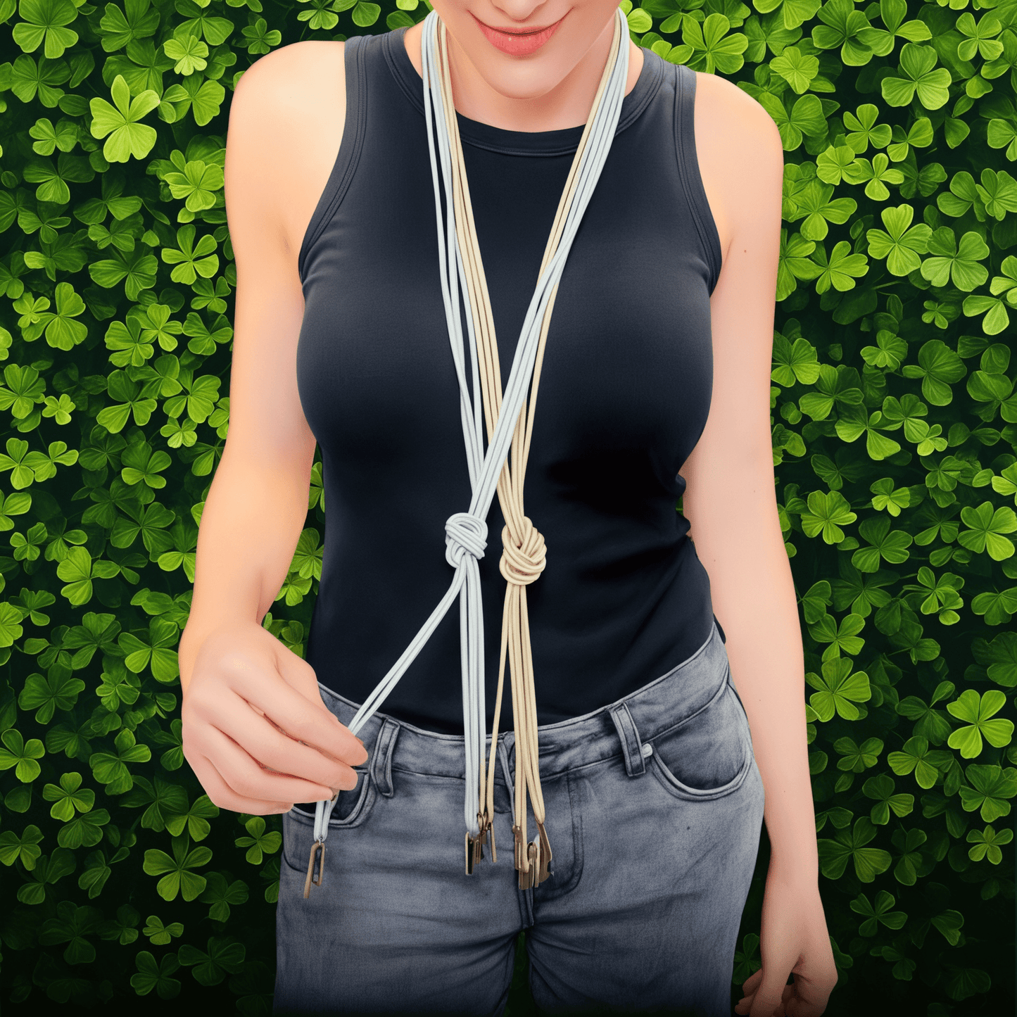 Lurex Long Necklace Gold and Silver (More Colours) - Necklace