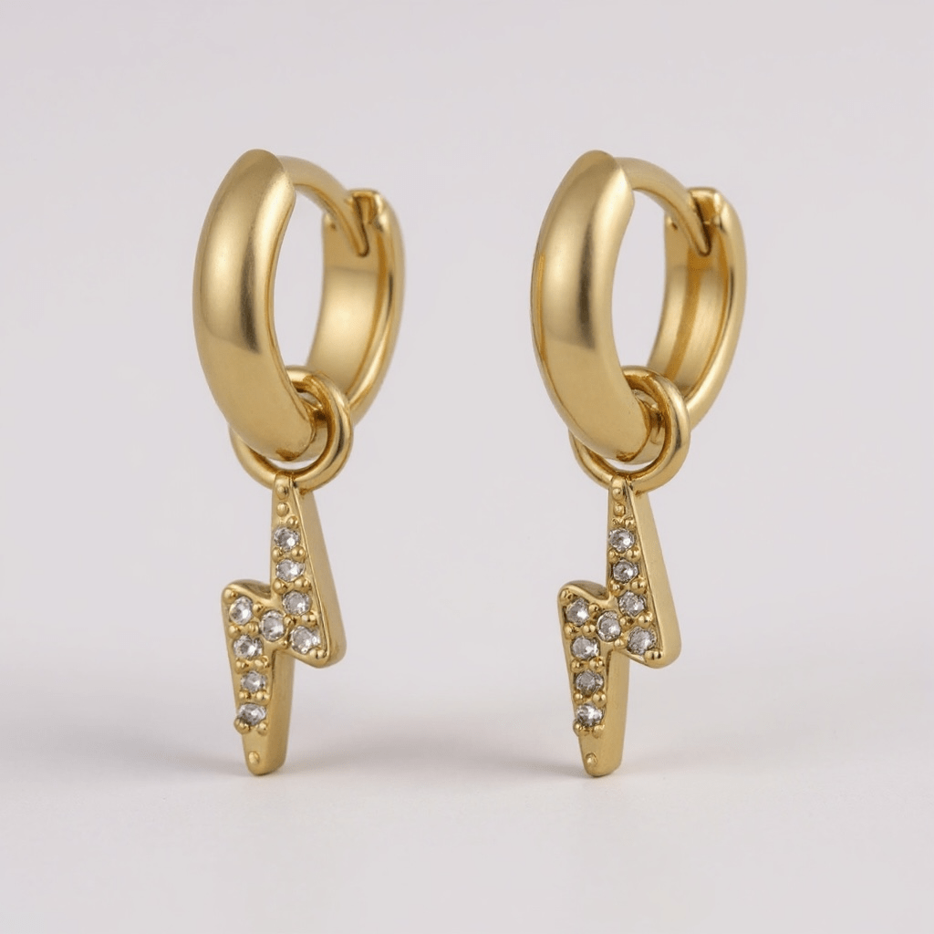Petite Bolt 18k Gold Plated Earrings -