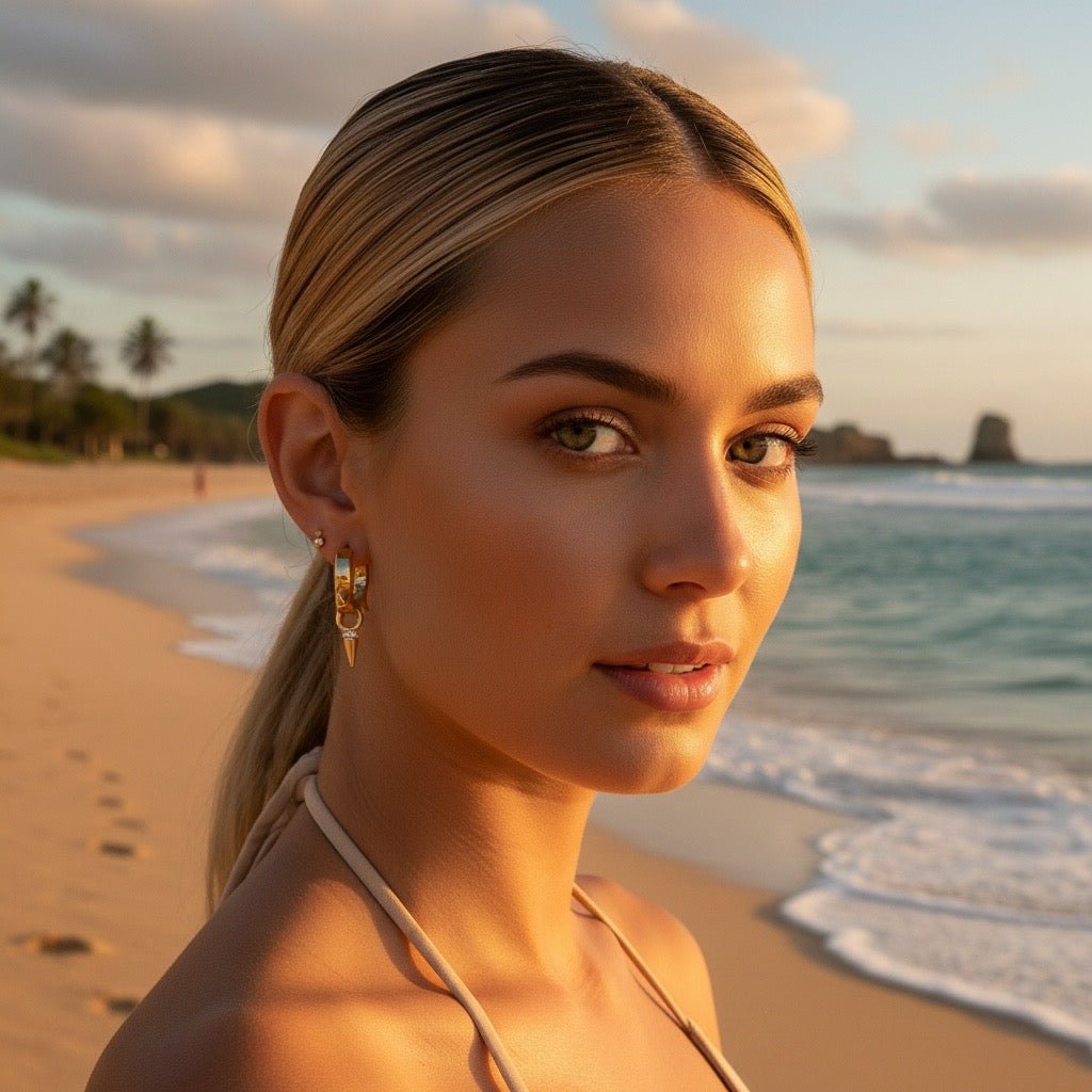 Petite Punk 18k Gold Plated Earrings -