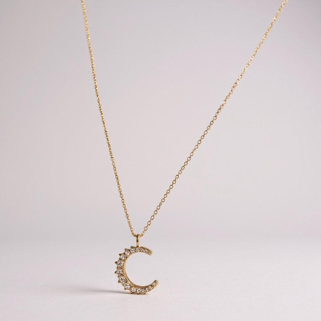 Platinum Moon 18k Gold Necklace -