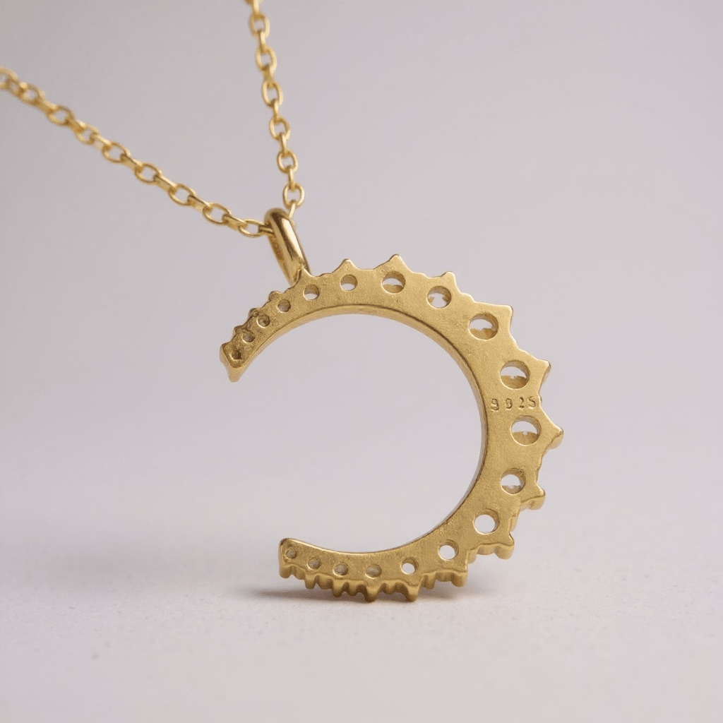 Platinum Moon 18k Gold Necklace -