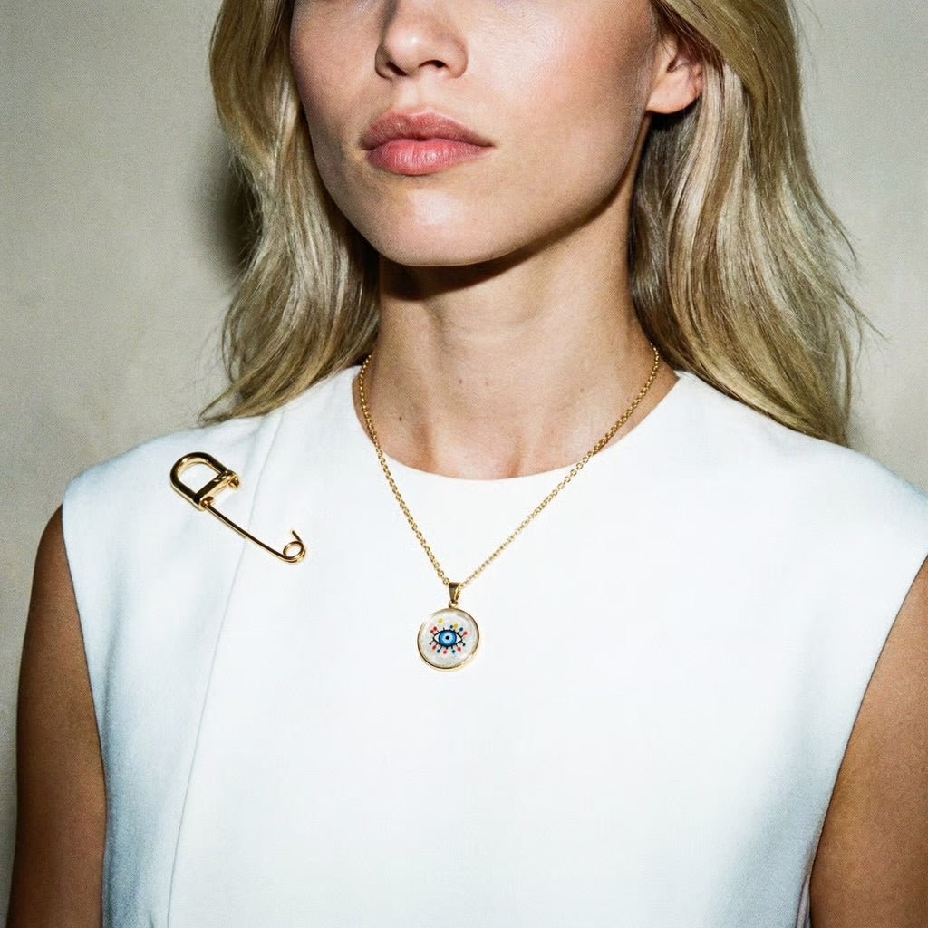 Rainbow Evil Eye Gold Plated Necklace - Necklace