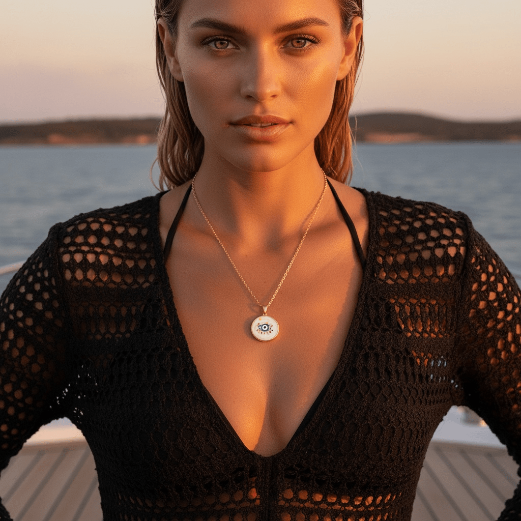 Rainbow Evil Eye Gold Plated Necklace - Necklace