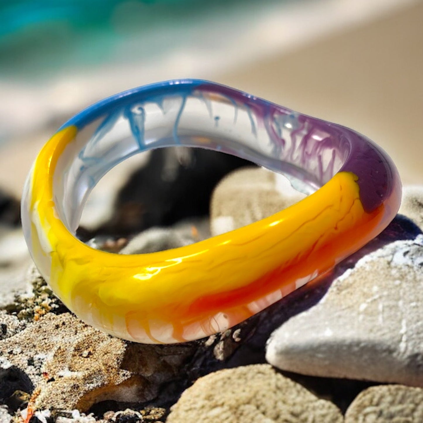 Rainbow Resin Bangle-Bracelet
