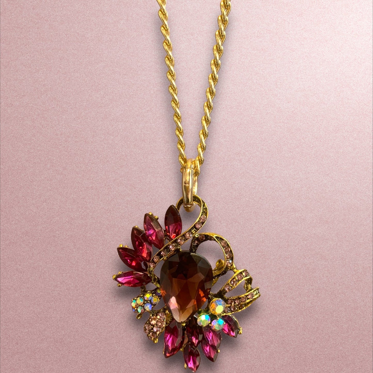 Santa Lucia Violet Multiwear Statement Necklace-Necklace