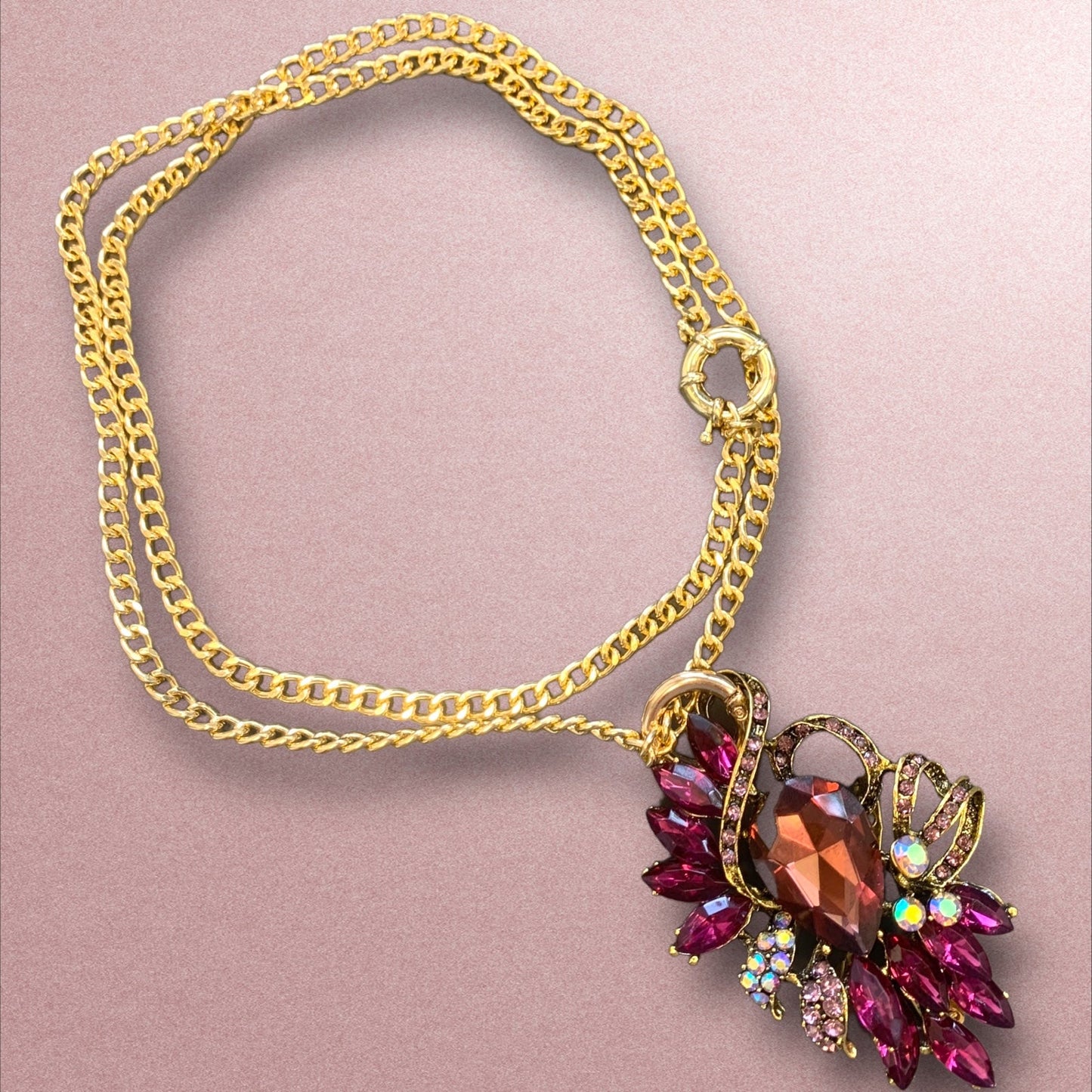 Santa Lucia Violet Multiwear Statement Necklace-Necklace