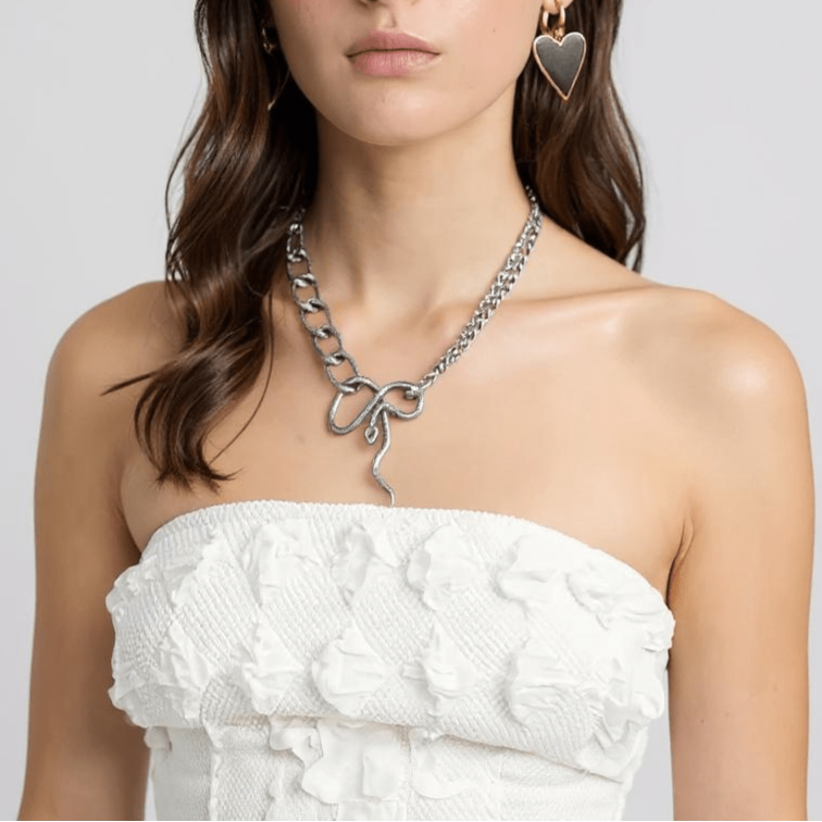 Silver Snake Bespoke Vintage Necklace -